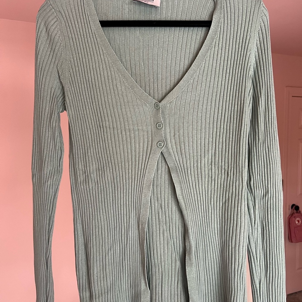 Sage Green Ribbed Crop Top
